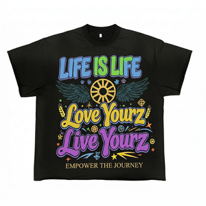 T-shirts pour hommes à col rond surdimensionnés, design personnalisé, coton, impression intégrale en relief, fabricant de t-shirts graphiques pour hommes - Product Image 1