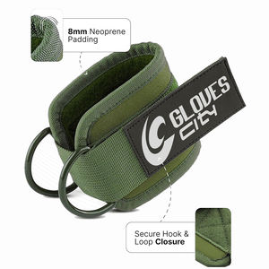 Sangle de cheville longue personnalisée en néoprène, coton et nylon, robuste, antidérapante, respirante, réglable et écologique pour l'entraînement de force en salle de sport - Product Image 3