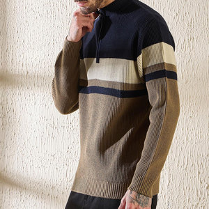 <b>Mens</b> Performance Breathable Half Zip Pullover <b>Sweater</b> Knit Hybrid Design Long Sleeve Active Casual Lightweight Winter 100% - Product Image 5