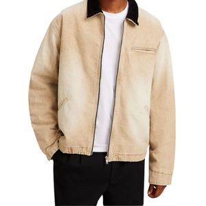 แจ็คเก็ตยีนส์สำหรับผู้ชายผู้หญิงผ้าเดนิมมีกระเป๋าด้านหน้าแฟชั่นโอเวอร์ไซส์ลำลองมีสไตล์กลางแจ้งแจ็คเก็ตยีนส์ออกแบบได้ตามต้องการ - Product Image 5