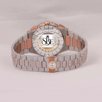 Montre de luxe en diamant pour hommes, boîtier carré, analogique, chiffres romains, quartz, bracelet en acier inoxydable, fermoir à déployement, 41mm