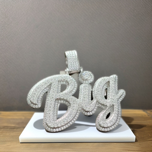 Colgante de Moissanita con Corte Brillante y Diseño 3D Personalizado, Plata de Ley 925 Chapada en Oro, Joyería Hip Hop con Micro-pavé, Unisex, para Fiestas, Personalizable - Product Image 3