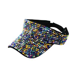 Nouvelle casquette de soleil unisexe personnalisée entièrement ornée de strass, avec diamants, réglable, unique, multicolores, pour le sport - Product Image 2