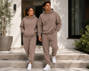 Unisex 100% Cotton Anti-Wrinkle Fleece Tracksuit Set Blank Hoodie <b>Sweatpants</b> Couples Matching Custom Logo <b>Wholesale</b> - Product Image 3