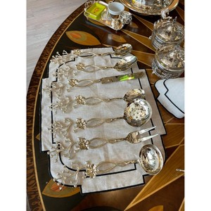 Elegant Metal Flatware Set with Floral Handle Design High <b>Mirror</b> Polish Dishwasher Safe for Wedding Use - Product Image 1