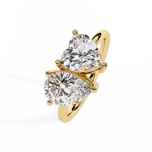 Anillos de Diamantes Cultivados en Laboratorio con Forma de Corazón Toi et Moi, Certificados por IGI, Anillos de Compromiso de Oro de 14K, Joyería Personalizada, Fabricante OEM ODM, Venta al Por Mayor - Product Image 3