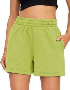 Casual Wear Lightweight Short Length Shorts Women 100% Polyester Lace Solid Colour Short Side Pockets Skinny Fit <b>Drawstring</b> - Product Image 1