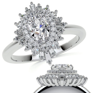Anillo de Compromiso Gema Creative Natural de Oro de 18k con Diamante Cultivado en Laboratorio de Corte Radiante Estilo Art Deco, Certificado por IGI para Aniversario de Bodas - Product Image 1