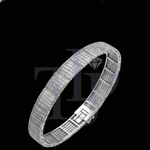Bracelet jonc de luxe pavé de diamants en or 10K 14K, couleur H-I, pureté VS1 VS2, style Iced Out, bijou de créateur élégant pour femme, idéal pour les soirées - Product Image 4