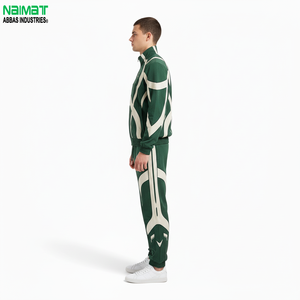 Ensemble de survêtement sportif pour homme NAIMAT, couleur personnalisée, motif géométrique, 100% coton respirant, pour l'été et l'automne - Product Image 2