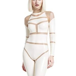Women's High Waist Long Sleeve Bandage <b>Jumpsuit</b> Full Length Bodycon Fit Spandex Nylon Clubwear Tummy Control Shapewear - Product Image 5