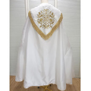 Casulla Bordada de Alta Calidad, Diseño Personalizado, Nueva Colección Venezia de Seda Shantung Blanca, Diseño Bordado Verde 2026 - Product Image 2