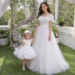 Conjunto de Vestidos de Tul de Lujo para Madre e Hija, para Bodas y Cumpleaños, Ropa Formal a Juego, Marca OEM - Product Image 1