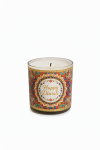 Bougie parfumée décorative festive en verre écologique à la cire de soja, motif Mandala, pour la maison, pour Diwali, Noël et le Nouvel An - Product Image 2