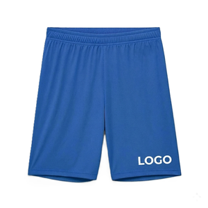 Shorts de sport décontractés jaunes pour hommes avec logo personnalisé, séchage rapide, taille élastique, couleur unie, 100 % polyester, logo imprimé sur le bas du pantalon - Product Image 3