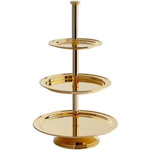 New Pattern Arrival High Grade Gold Plated Edges & <b>Stand</b> With White Color <b>3</b> <b>Tier</b> Luxury <b>Cake</b> <b>Stand</b> Wedding & Party <b>Cake</b> Display - Product Image 3