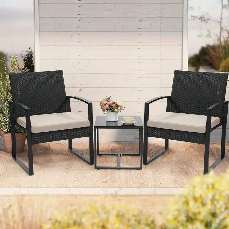 Black Rattan Gray Floor Mat Color