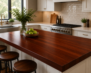 Custom Mahogany Wood Countertop Solid Hardwood Kitchen <b>Island</b> Top OEM ODM Manufacturer Solid Wood Countertop - Product Image 4