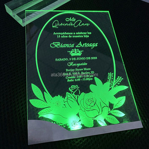 Venta al por mayor de tarjetas acrílicas de lujo personalizadas, invitaciones de boda, invitaciones de quinceañera personalizadas, boda con caja de invitación - Product Image 4