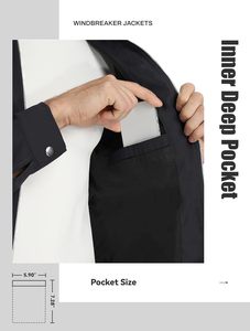 Veste softshell imperméable pour homme avec doublure en polaire, coupe-vent léger, imperméable à capuche pour les sports de plein air - Product Image 5