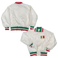 Nouvelle veste universitaire à capuche pour homme, blanche, avec patch drapeau mexicain, bordure verte et rouge, logo personnalisé, coupe oversize, respirante, hiver, style urbain
