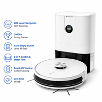 Robot aspirateur LDS OEM avec contrôle par application et station d'auto-vidage pour usage domestique