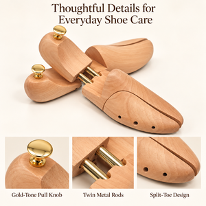 Embauchoir Premium en Bois Massif Réglable en Cèdre Naturel avec Bouton en Laiton pour Chaussures en Cuir pour Hommes - Product Image 3