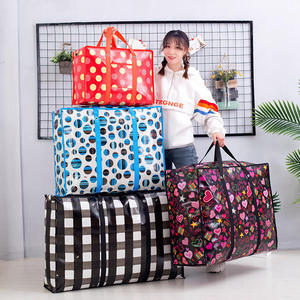 Bolsa de Almacenamiento Impermeable para Mantas y Edredones con Patrón de Círculos Azules y Marrones - Product Image 4