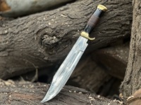Couteau Bowie artisanal avec lame en acier inoxydable et manche en bois, étui en cuir de qualité supérieure, idéal pour le camping, les cadeaux et les équipements de plein air