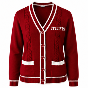 Logos brodés de qualité supérieure sur des pulls à col en V pour les sororités/fraternités/écoles/collèges/universités, logos sur des cardigans - Product Image 1