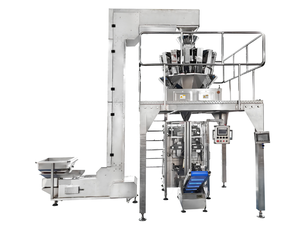 Machine d'emballage automatique à 14 têtes multi-poids de haute précision pour l'emballage de granulés alimentaires, commande PLC, entraînement électrique - Product Image 1