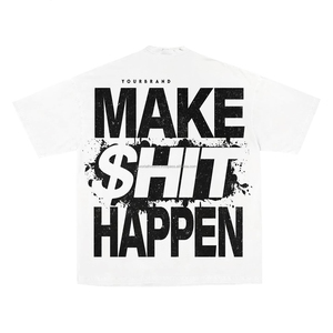 T-shirt décontracté pour homme, imprimé DTG délavé vintage, 100 % coton, coupe ample, tendance, imprimé numérique, manches courtes - Product Image 5
