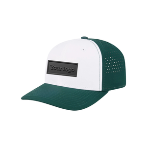 Gorra de Golf Transpirable de Dos Tonos con Logotipo de Parche de Goma Personalizado, de Secado Rápido, Impermeable, de 6 Paneles, con Cierre a Presión - Product Image 1