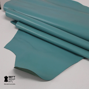 Cuero de vaca de grano completo OEM, color azul claro, 1.1-1.3MM, para fabricación de calzado, decoración del hogar, costura, manualidades, herramientas de cuero de calidad, fiable. - Product Image 2