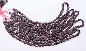 Cuentas ovaladas lisas de granate rodolita natural AAA, cuentas de granate ovaladas lisas de alta calidad para la fabricación de joyas. - Product Image 5