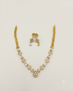 Ensemble de bijoux de haute qualité en forme de poire, collier pendentif goutte d'eau en diamant américain avec boucles d'oreilles assorties, pour femmes - Product Image 6