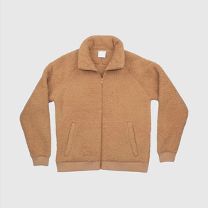 Wholesale Women's Fleece <b>Jacket</b> Solid Color Full Sleeve Zipper Closure Stand Collar Regular Length Autumn Wear - Product Image 2