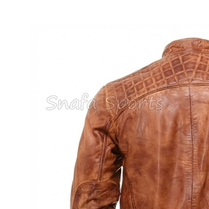 Leather Men's Motorcycle Jacket High Street Style Windproof Genuine Leather Winter Jacket For Sale In Wholesale Price - Product Image 6