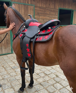 Western Barrel Synthetic Light <b>Weight</b> Horse Saddle Best For Comfortable Horse Ridding Equestrian Equine Products - Product Image 5