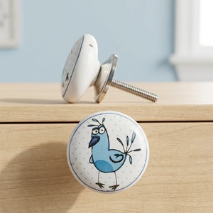 Perillas Redondas de Cerámica para Cajones con Diseño de Pájaro Azul, Estilo Moderno, Fácil Instalación para Cajones y Armarios de Muebles - Product Image 3