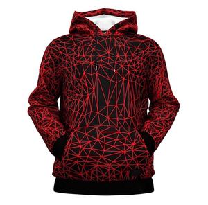 Sudadera Unisex de Punto Casual en Rojo y Negro, 100% Algodón Transpirable, Corte Regular, para Invierno, con Bolsillo, Servicio OEM, Ecológica - Product Image 1