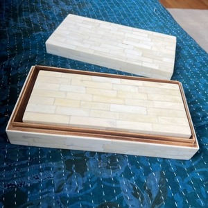 Handcrafted Bone Inlay Decorative <b>Storage</b> Box Set with Natural Mosaic Tile Pattern Jewelry Organizer Keepsake Box for Home Decor - Product Image 5