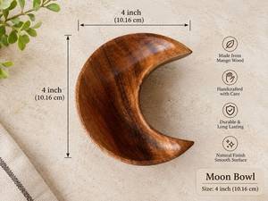 Portavelas de Madera Hecho a Mano con Forma de Luna Creciente, Decoración Redonda para el Hogar - Product Image 6