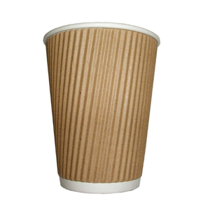 Gobelet en carton ondulé enduit à base d'eau (10-18 oz) avec couvercle de voyage blanc refermable – Vente en gros - Product Image 6