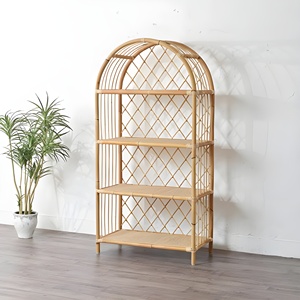 Floor Standing Rattan Shelf Pet Friendly Home Furniture Wholesale Handcrafted Living Room <b>Book</b> Storage Shelves - Product Image 4
