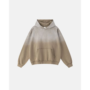 Sudadera con Capucha Oversize de Doble Capa de Algodón French Terry con Lavado Ácido, Estilo Retro Vintage 2026, Diseño Copo de Nieve, sin Estampado - Product Image 6