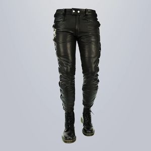 กางเกงหนังสไตล์ไบค์เกอร์สำหรับผู้ชาย - Product Image 1