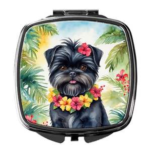 Affenpinscher Luau Compact <b>Travel</b> <b>Makeup</b> <b>Mirror</b> Handheld Folding Pocket Decorative <b>Mirror</b> for Women and Girls Gift - Product Image 1