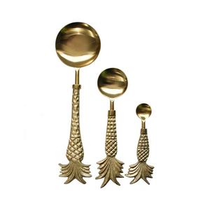 Juego de cucharas de comedor de diseño real pulido dorado de latón hecho a mano, mango de diseño de piña hecho a mano de Metal, cubiertos de lujo - Product Image 1