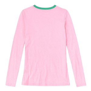 T-shirt rose à manches longues AKA 1908 pour femme, broderie chenille, vêtement de sororité grecque, tee-shirt en coton premium, coupe élégante - Product Image 2